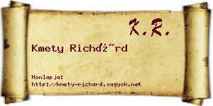 Kmety Richárd névjegykártya