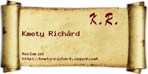 Kmety Richárd névjegykártya